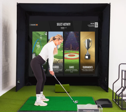 Rapsodo MLM2XPRO Golf Simulator Bundle – SimBox Enclosure & Hitting Mat