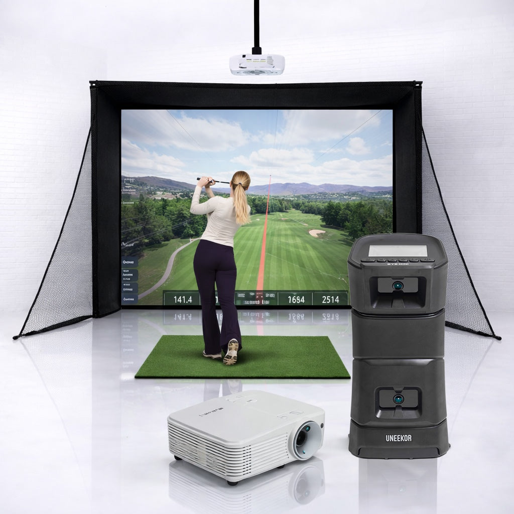 Uneekor Eye Mini Home SimBox Home Golf Simulator Full Package