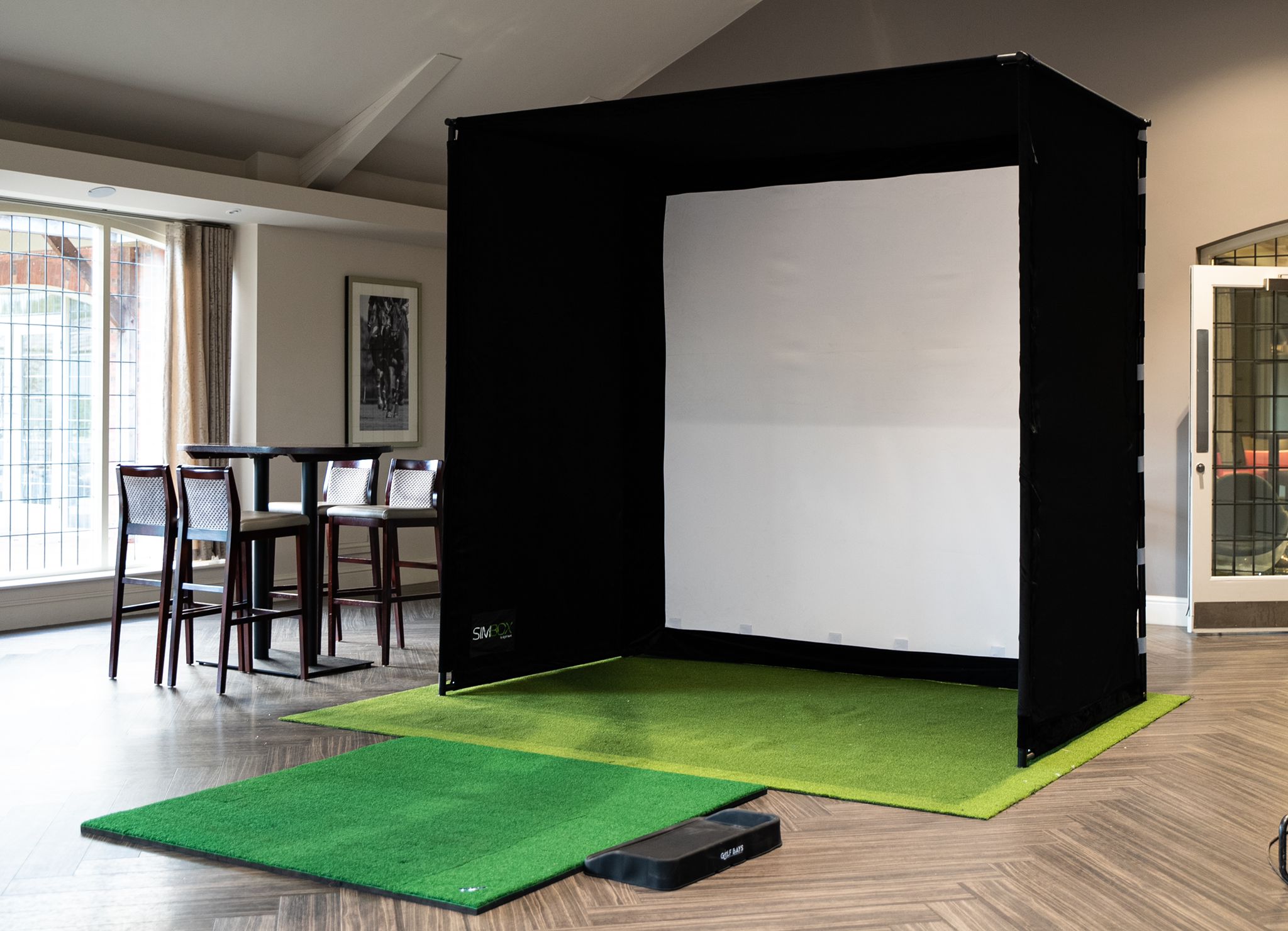 SimBox Golf Simulator Enclosure - 7 sizes, Pro + Impact Screen and Fra